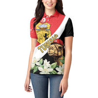 Personalised Tunisia Women Polo Shirt Camelus Dromedarius With Jasmine - Wonder Print Shop