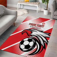 Custom Tunisia Football Area Rug Eagle Mascot - Sporty Style