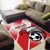 Custom Tunisia Football Area Rug Eagle Mascot - Sporty Style
