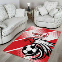 Custom Tunisia Football Area Rug Eagle Mascot - Sporty Style