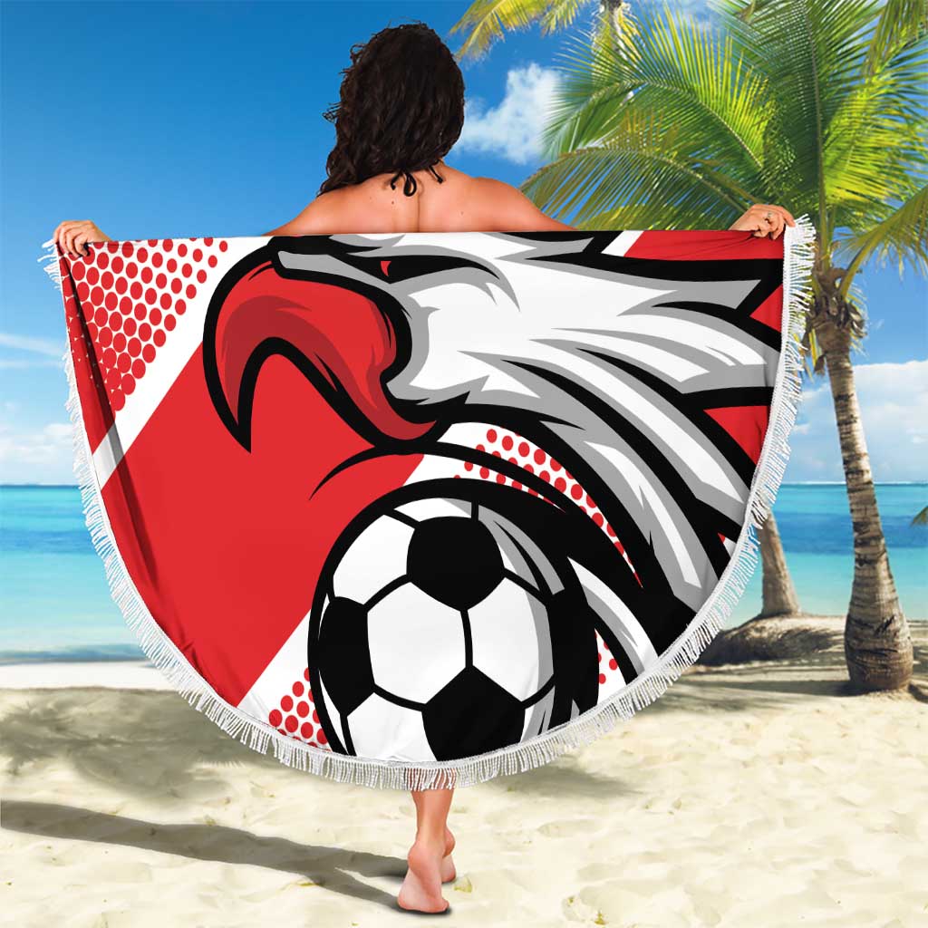 Custom Tunisia Football Beach Blanket Eagle Mascot - Sporty Style