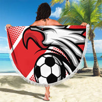Custom Tunisia Football Beach Blanket Eagle Mascot - Sporty Style