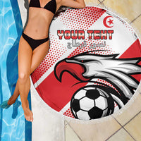 Custom Tunisia Football Beach Blanket Eagle Mascot - Sporty Style