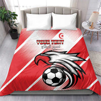 Custom Tunisia Football Bedding Set Eagle Mascot - Sporty Style