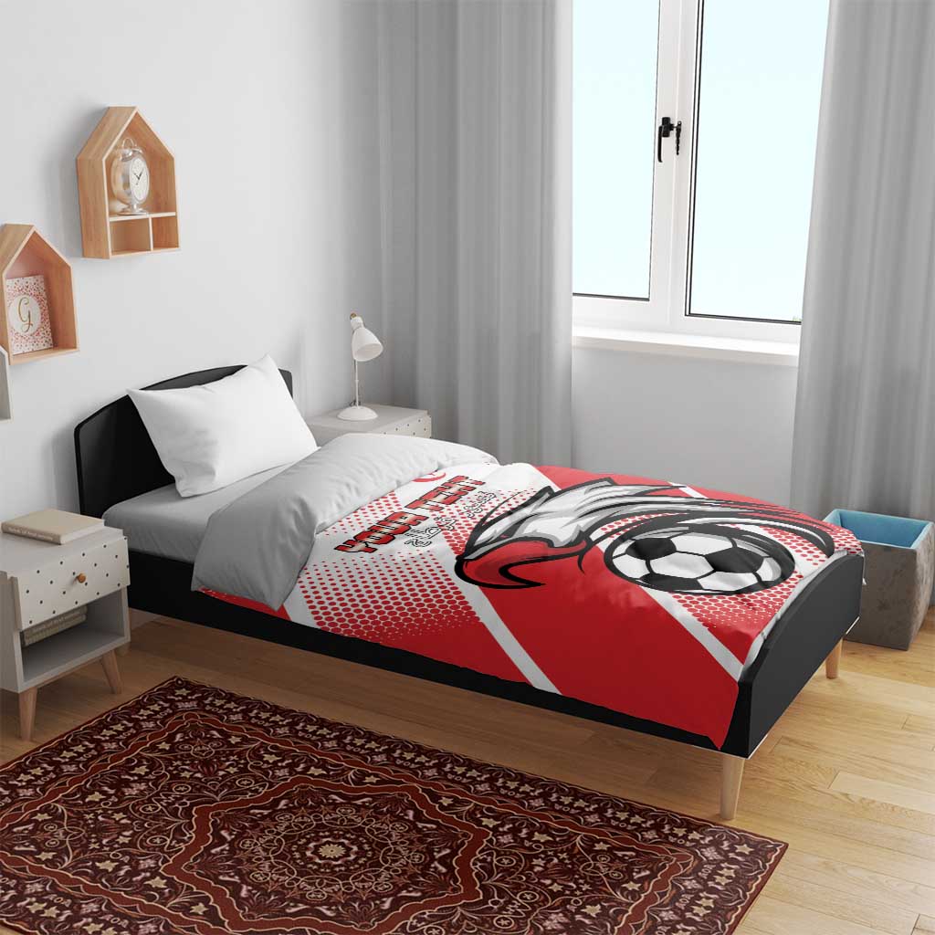 Custom Tunisia Football Bedding Set Eagle Mascot - Sporty Style