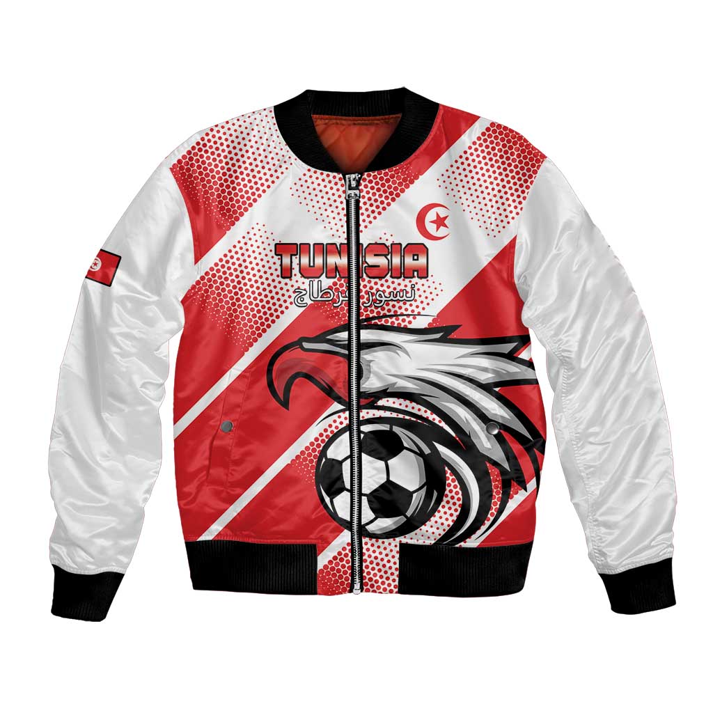 Custom Tunisia Football Bomber Jacket Eagle Mascot - Sporty Style