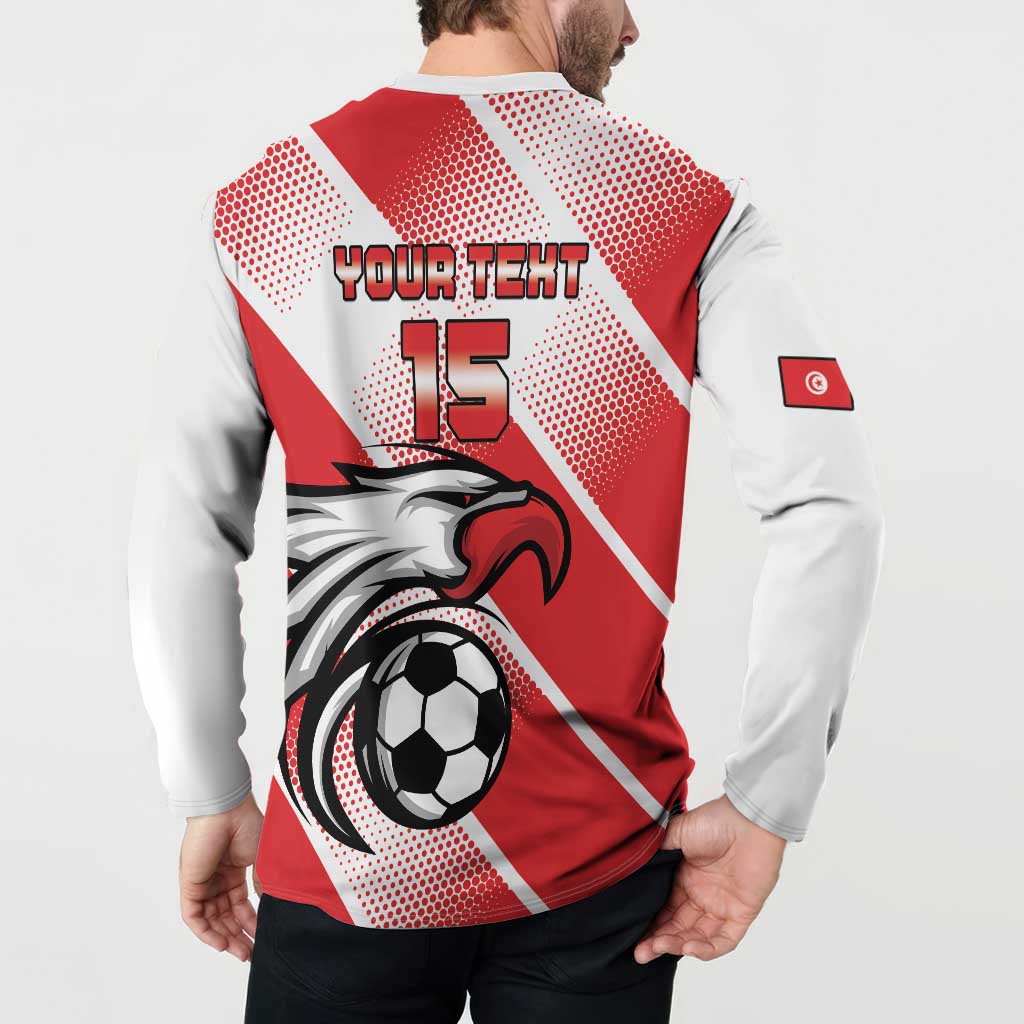 Custom Tunisia Football Button Sweatshirt Eagle Mascot - Sporty Style