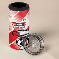 Custom Tunisia Football 4 in 1 Can Cooler Tumbler Eagle Mascot - Sporty Style