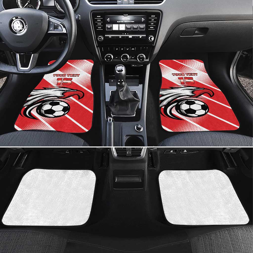 Custom Tunisia Football Car Mats Eagle Mascot - Sporty Style
