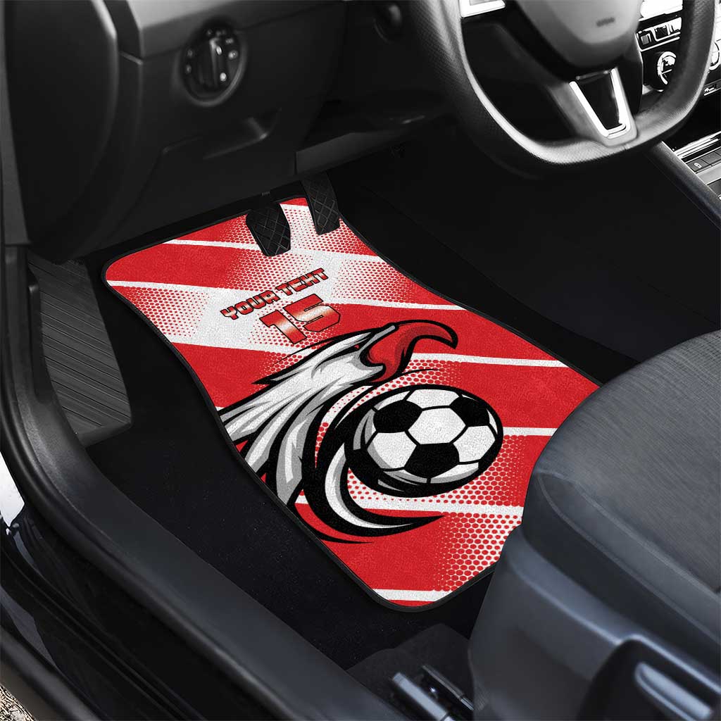 Custom Tunisia Football Car Mats Eagle Mascot - Sporty Style