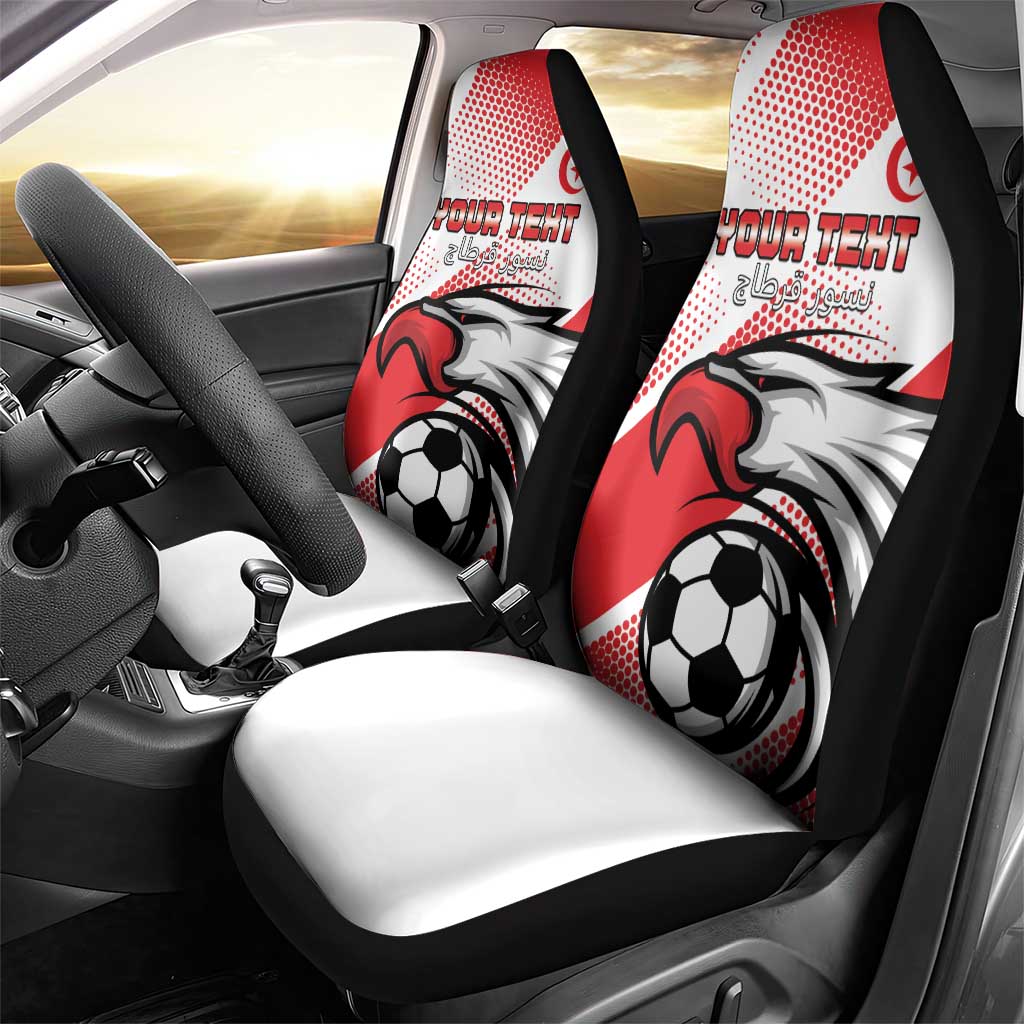 Custom Tunisia Football Car Seat Cover Eagle Mascot - Sporty Style