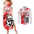 Custom Tunisia Football Couples Matching Summer Maxi Dress and Long Sleeve Button Shirt Eagle Mascot - Sporty Style