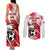 Custom Tunisia Football Couples Matching Tank Maxi Dress and Long Sleeve Button Shirt Eagle Mascot - Sporty Style