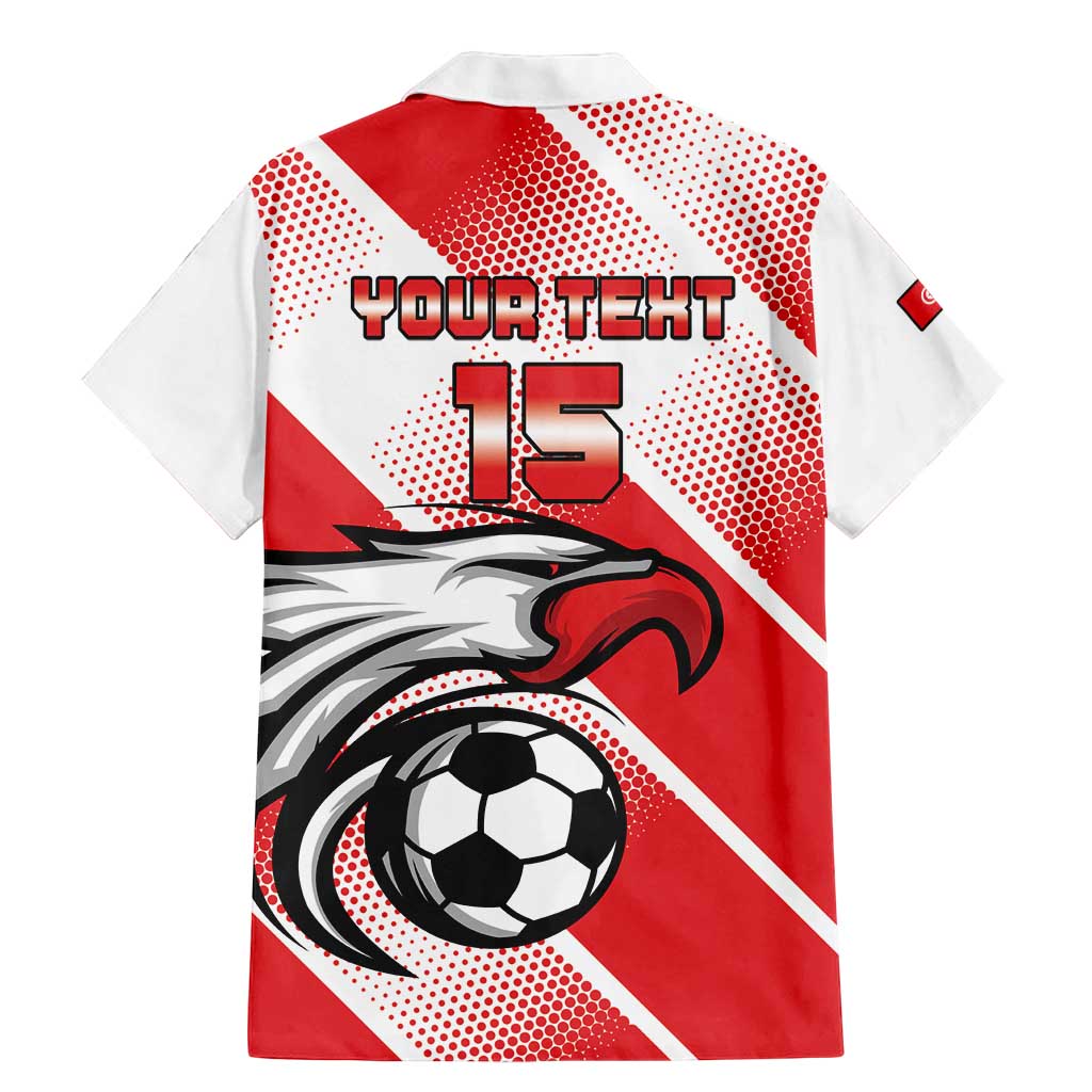 Custom Tunisia Football Family Matching Mermaid Dress and Hawaiian Shirt Eagle Mascot - Sporty Style