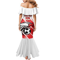Custom Tunisia Football Family Matching Mermaid Dress and Hawaiian Shirt Eagle Mascot - Sporty Style