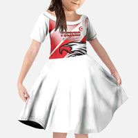 Custom Tunisia Football Family Matching Off Shoulder Maxi Dress and Hawaiian Shirt Eagle Mascot - Sporty Style
