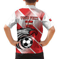 Custom Tunisia Football Family Matching Short Sleeve Bodycon Dress and Hawaiian Shirt Eagle Mascot - Sporty Style