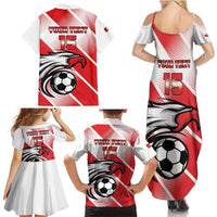 Custom Tunisia Football Family Matching Summer Maxi Dress and Hawaiian Shirt Eagle Mascot - Sporty Style