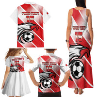 Custom Tunisia Football Family Matching Tank Maxi Dress and Hawaiian Shirt Eagle Mascot - Sporty Style