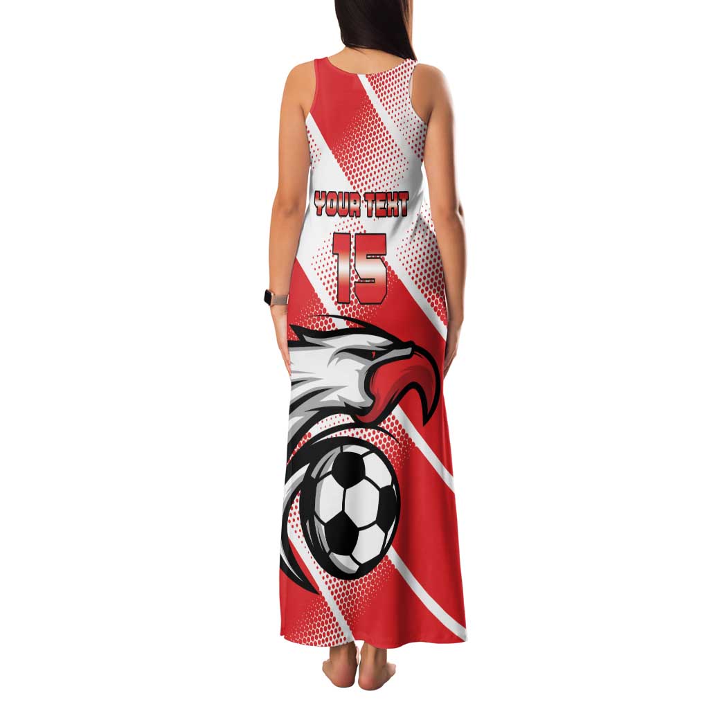 Custom Tunisia Football Family Matching Tank Maxi Dress and Hawaiian Shirt Eagle Mascot - Sporty Style