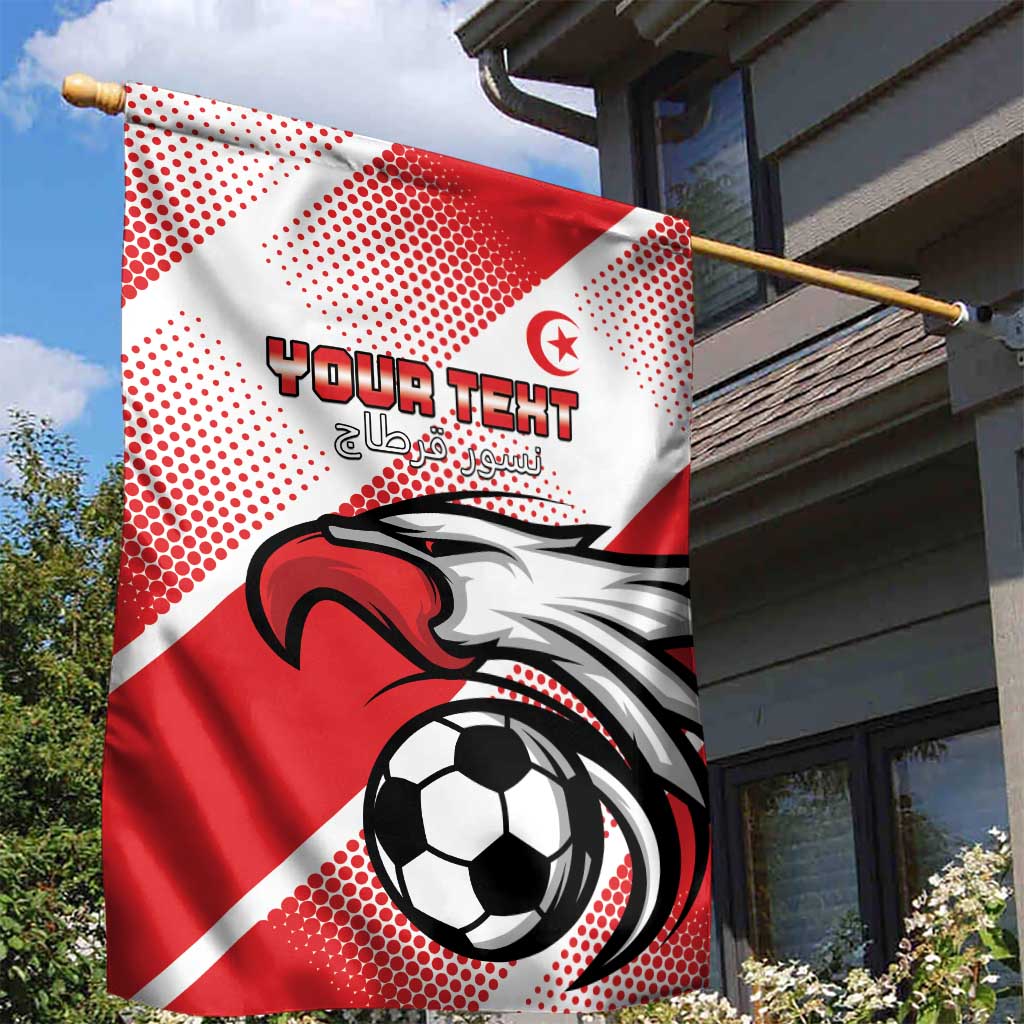 Custom Tunisia Football Garden Flag Eagle Mascot - Sporty Style