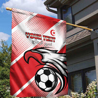 Custom Tunisia Football Garden Flag Eagle Mascot - Sporty Style