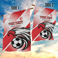Custom Tunisia Football Garden Flag Eagle Mascot - Sporty Style