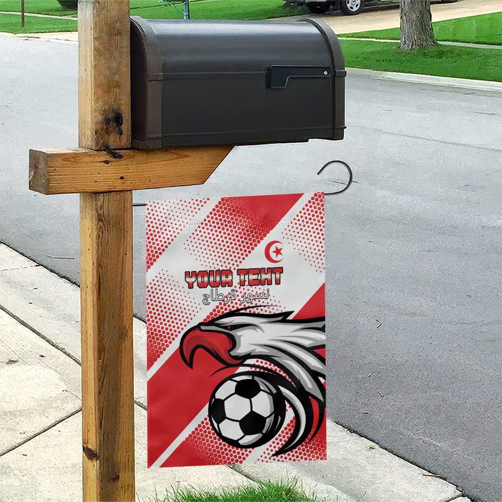 Custom Tunisia Football Garden Flag Eagle Mascot - Sporty Style