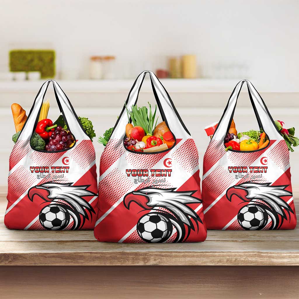 Custom Tunisia Football Grocery Bag Eagle Mascot - Sporty Style