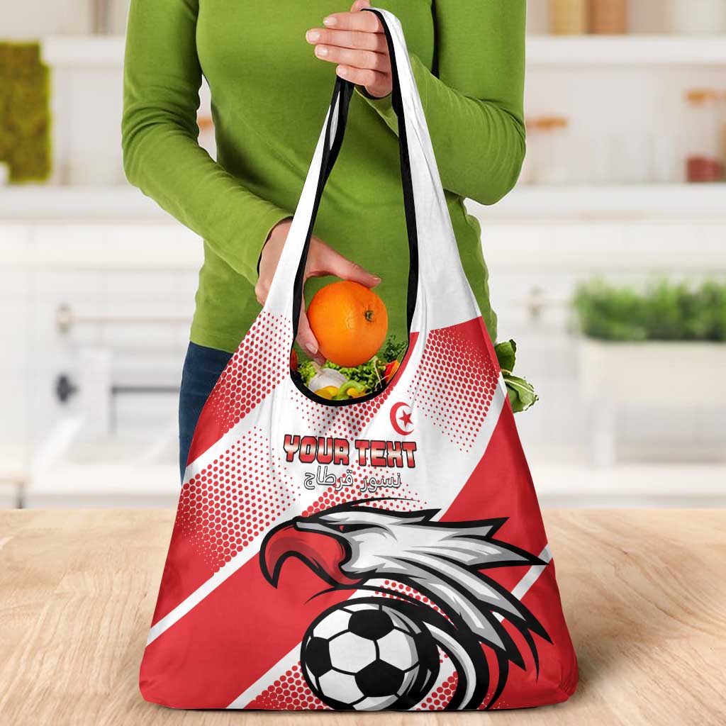 Custom Tunisia Football Grocery Bag Eagle Mascot - Sporty Style