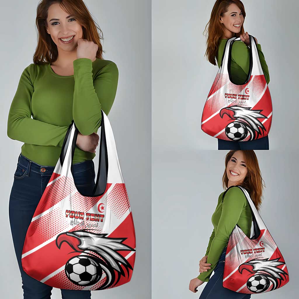 Custom Tunisia Football Grocery Bag Eagle Mascot - Sporty Style