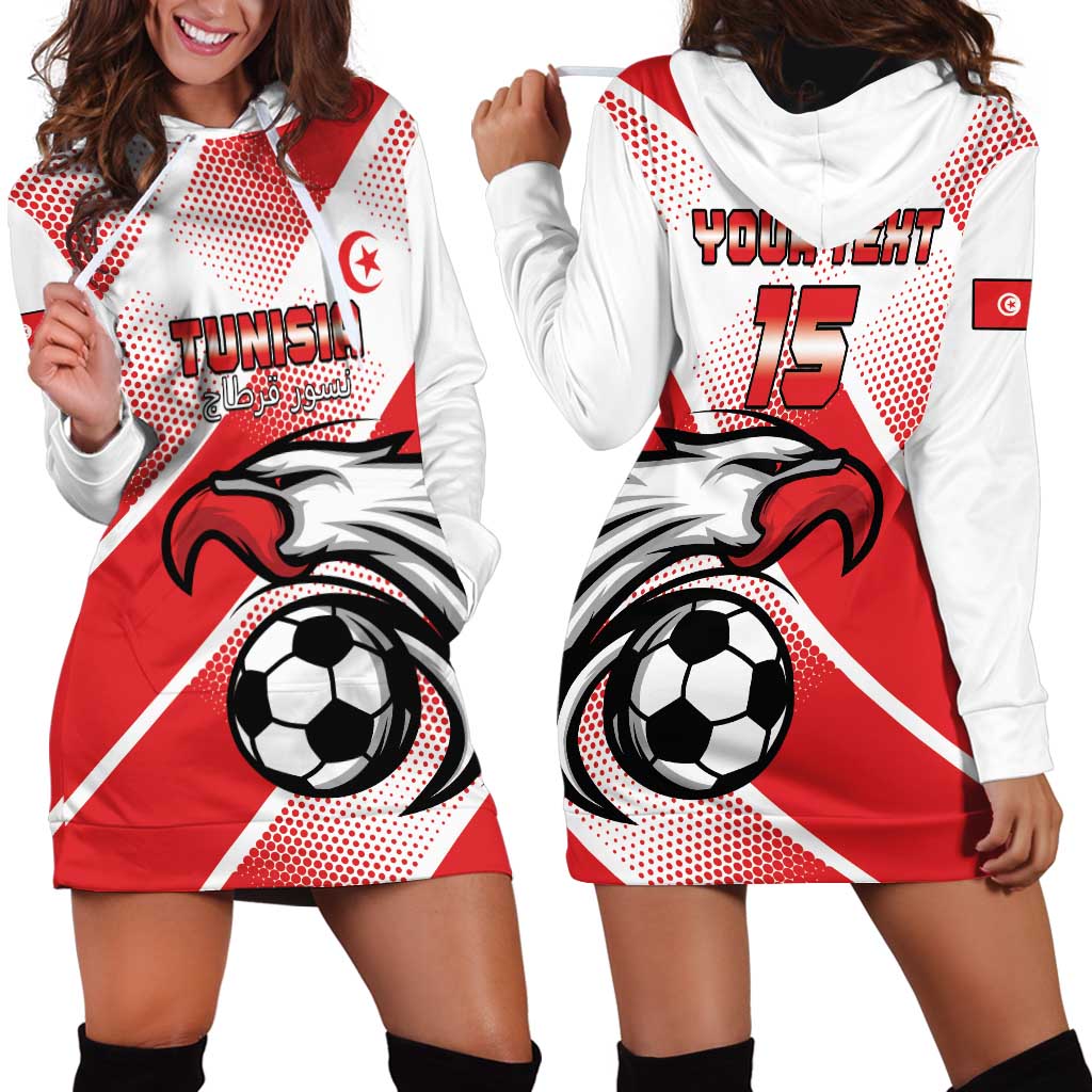 Custom Tunisia Football Hoodie Dress Eagle Mascot - Sporty Style