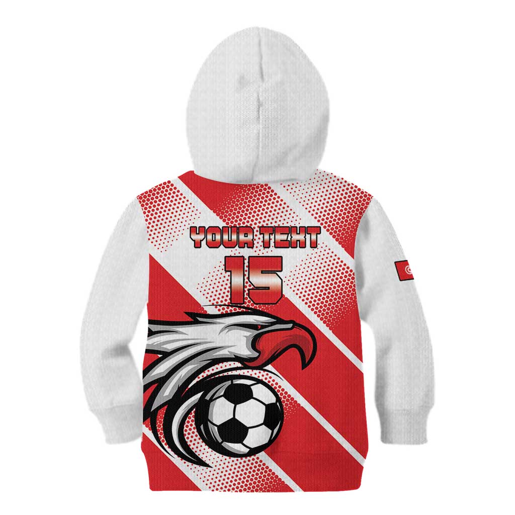 Custom Tunisia Football Kid Hoodie Eagle Mascot - Sporty Style