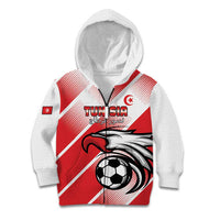 Custom Tunisia Football Kid Hoodie Eagle Mascot - Sporty Style