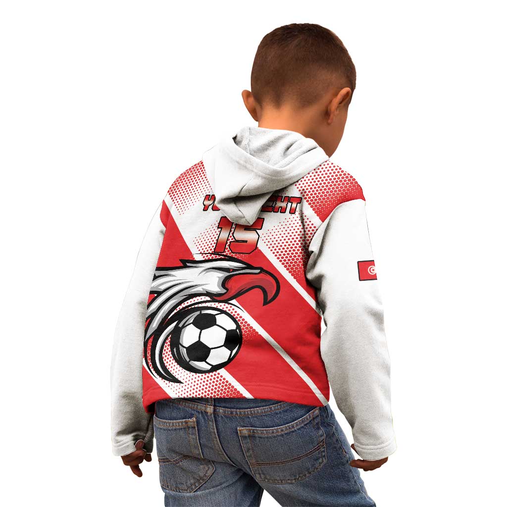 Custom Tunisia Football Kid Hoodie Eagle Mascot - Sporty Style