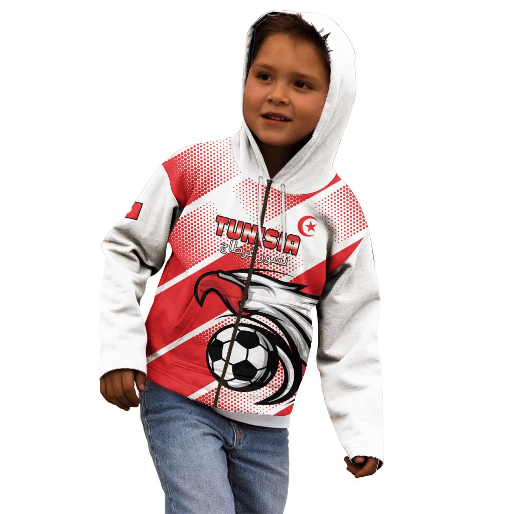 Custom Tunisia Football Kid Hoodie Eagle Mascot - Sporty Style