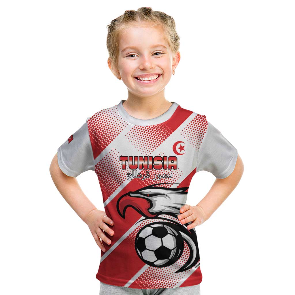 Custom Tunisia Football Kid T Shirt Eagle Mascot - Sporty Style