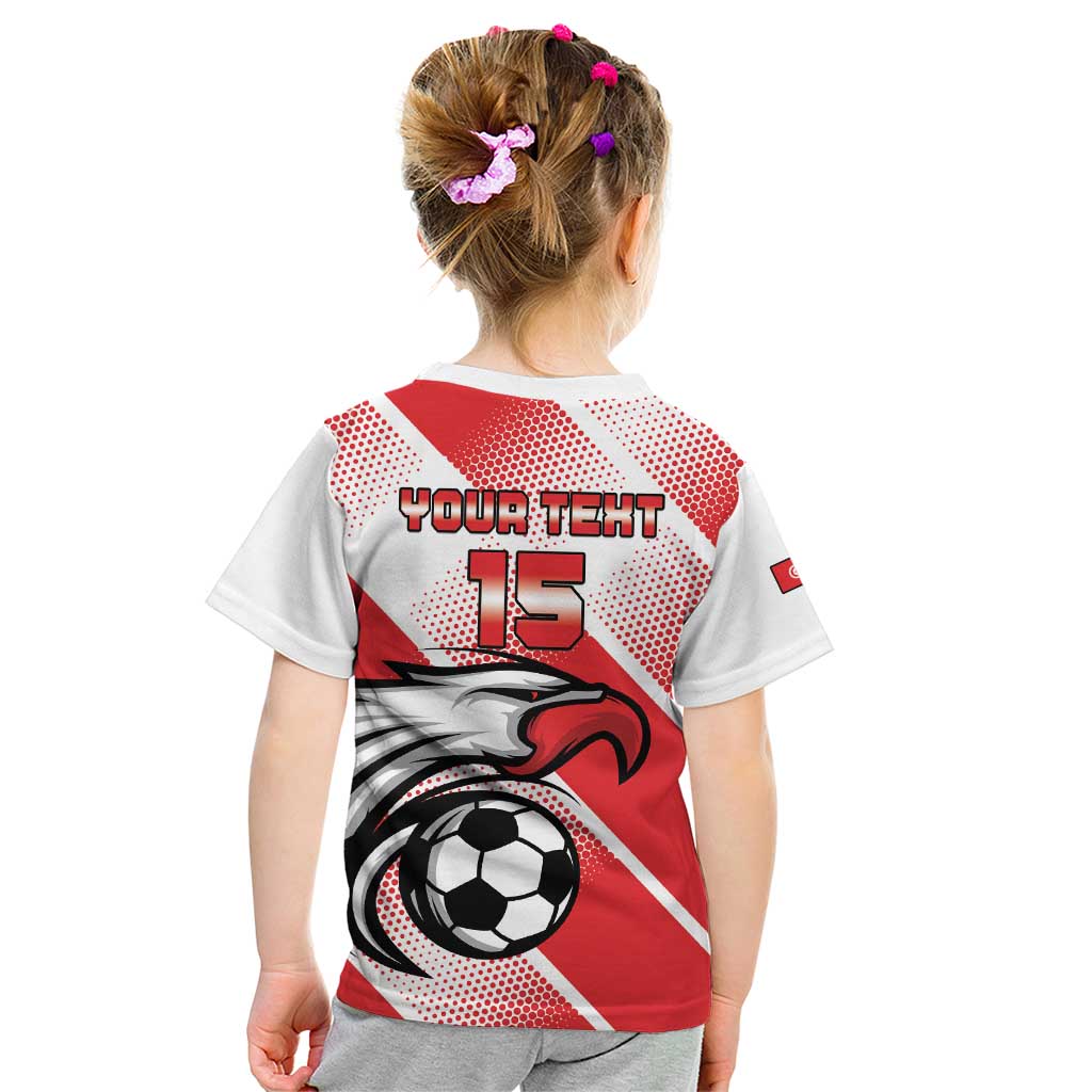 Custom Tunisia Football Kid T Shirt Eagle Mascot - Sporty Style