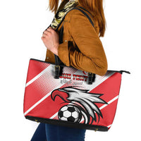 Custom Tunisia Football Leather Tote Bag Eagle Mascot - Sporty Style