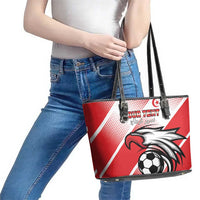 Custom Tunisia Football Leather Tote Bag Eagle Mascot - Sporty Style
