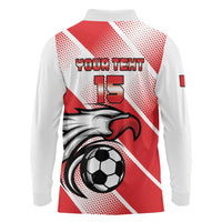 Custom Tunisia Football Long Sleeve Polo Shirt Eagle Mascot - Sporty Style