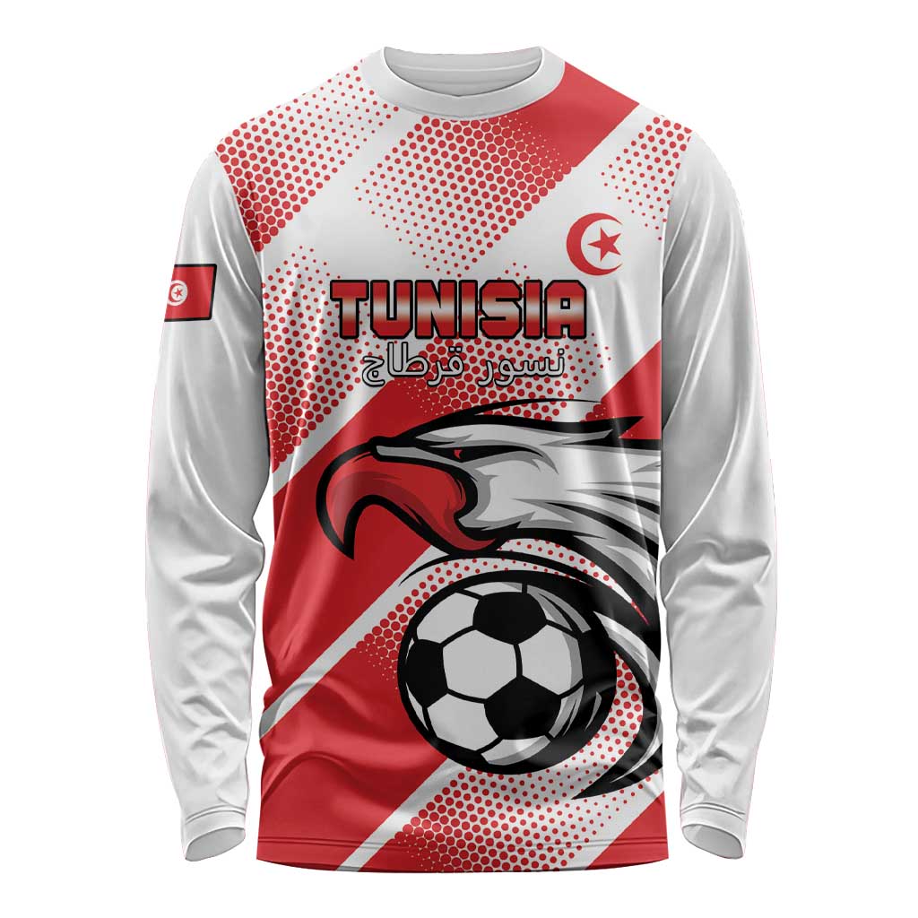 Custom Tunisia Football Long Sleeve Shirt Eagle Mascot - Sporty Style