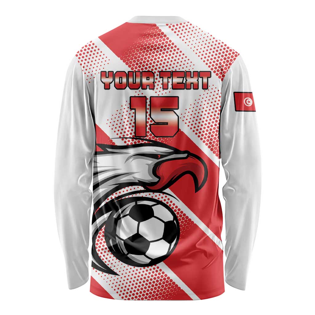 Custom Tunisia Football Long Sleeve Shirt Eagle Mascot - Sporty Style