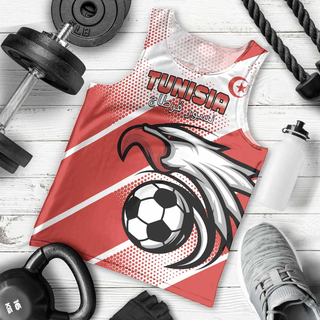 Custom Tunisia Football Men Tank Top Eagle Mascot - Sporty Style