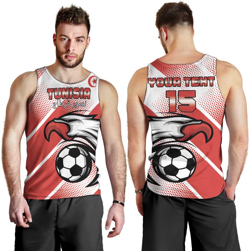 Custom Tunisia Football Men Tank Top Eagle Mascot - Sporty Style