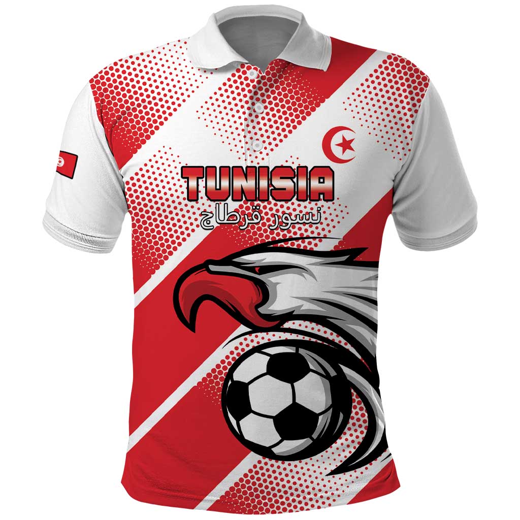 Custom Tunisia Football Polo Shirt Eagle Mascot - Sporty Style