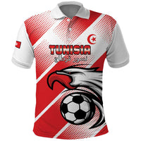 Custom Tunisia Football Polo Shirt Eagle Mascot - Sporty Style