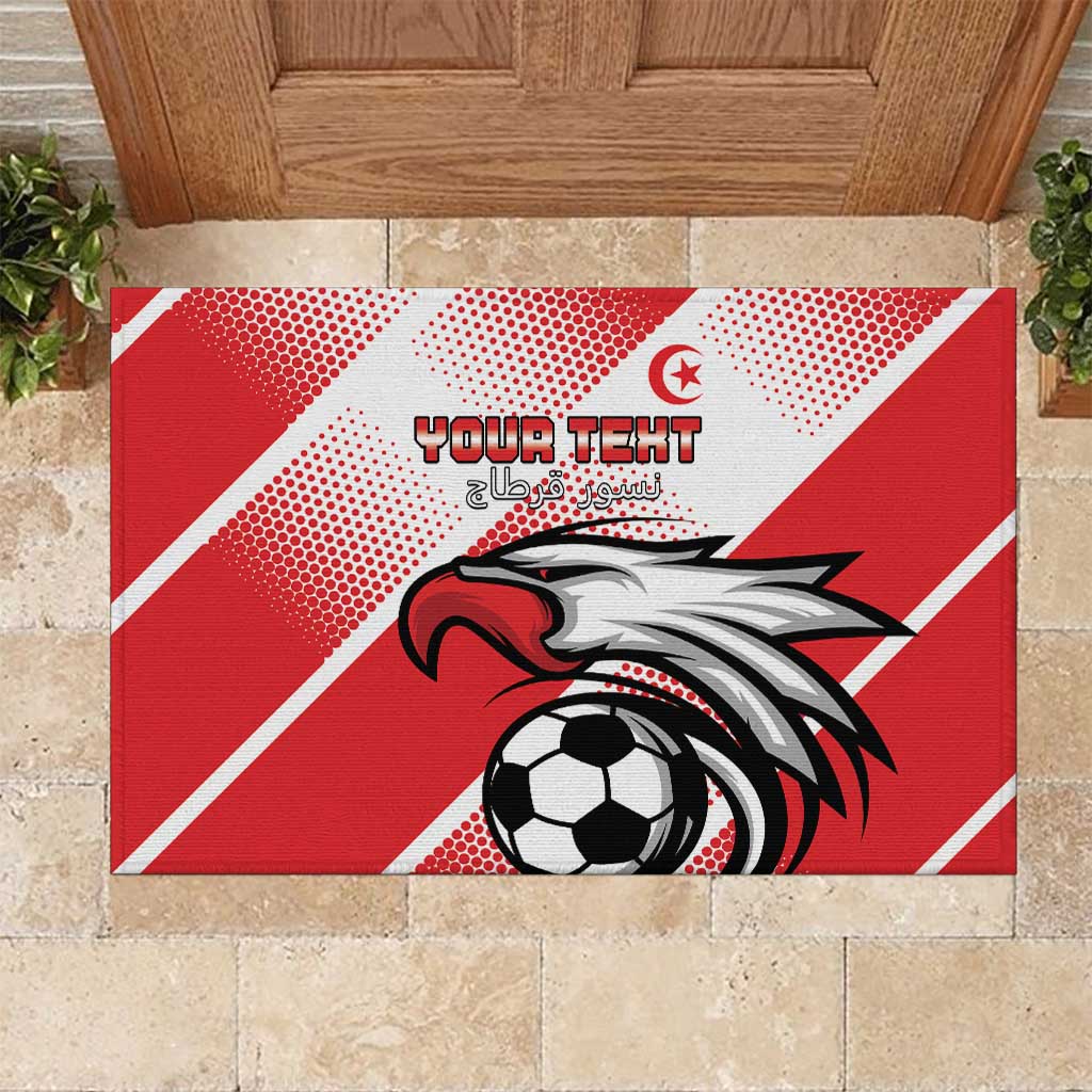 Custom Tunisia Football Rubber Doormat Eagle Mascot - Sporty Style