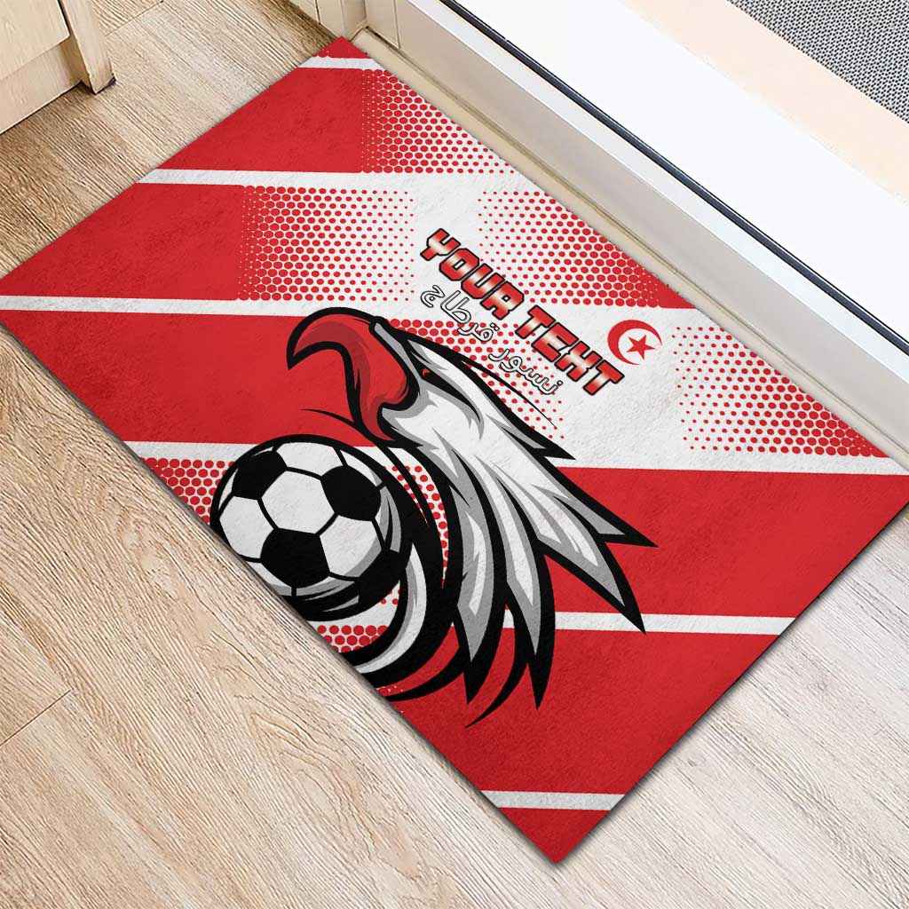 Custom Tunisia Football Rubber Doormat Eagle Mascot - Sporty Style