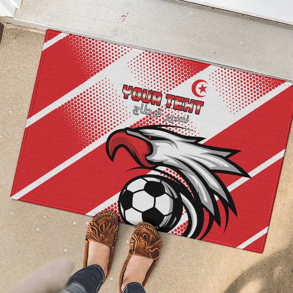 Custom Tunisia Football Rubber Doormat Eagle Mascot - Sporty Style